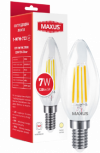 Светодиодная лампа Maxus C37 FM 7W 2700K 220V E14 Clear (1-MFM-733)