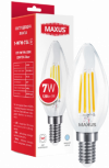 Светодиодная лампа Maxus C37 FM 7W 4100K 220V E14 Clear (1-MFM-734)