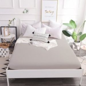 Простынь на резинке MirSon Бязь Premium 16-5703 Light Gray 80х190х25 (2200001077362)