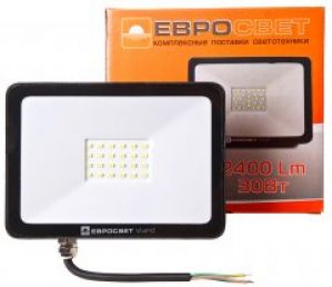 Прожектор светодиодный ЕВРОСВЕТ 30Вт EV-30-504 STAND-XL 6400К 2400Лм (040523)