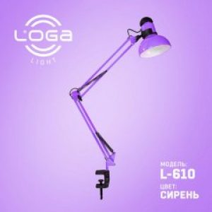 Настольная лампа со струбциной LOGA Light L-610 Сирень