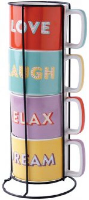 Набор чашек на подставке Limited Edition Joy 4 х 330 мл (B283-SU1356)