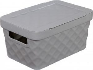 Корзина пластиковая Heidrun Diamond Box 11 л Темно-серая (7082_темно-серая)