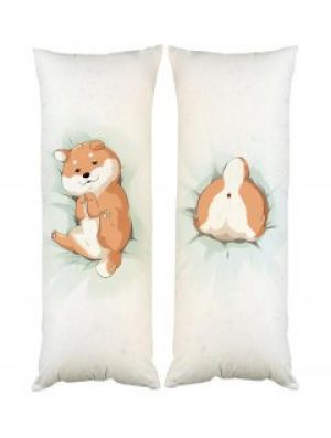 Подушка обнимашка Хатико Cобачка и попка дакимакура двухсторонняя 40х100 см со съемной наволочкой (dak0293)