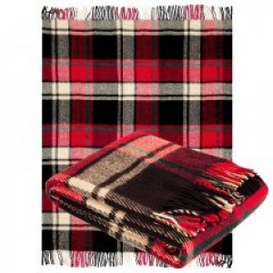 Плед Ярослав Новозеландская шерсть 200x140 Красный с белым (2021)