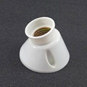 Патрон Е27 настенный карболитовый (белый) латунный YK725