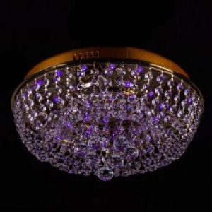 Хрустальная люстра с LED подсветкой на пульте управления на 4 лампочки (золото). P5-E0966/4/FG