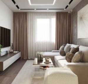 Штора Однотонная САТЕН Коричневый 160*280 1шт