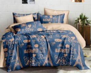 Комплект постельного белья MirSon Бязь Premium 17-0443 Love Paris 143х210 (2200003076042)