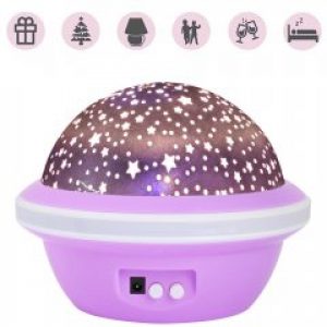 Детский ночник проектор звездного неба белого и разноцветного света Night Light LED Фиолетовый