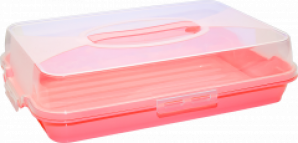 Тортовница прямоугольная Irak Plastik Красная (6520kmd)