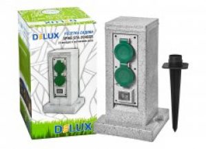 Розетка садовая сумеречное реле 4 гнезда с з/к и крышкой IP44 16А SPIKE STA-204GGS Delux (90015708)