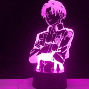 Настольный светильник-ночник Леви Аккерман Атака на Титанов настольная 3D Лампа 16 Цветов USB - Attack on Titan (12506)