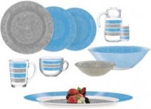 Сервиз столовый Luminarc AMB Stony Blue & Grey 46 предметов (Q4728)
