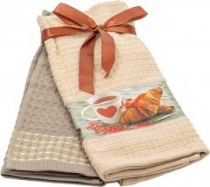 Набор кухонных полотенец MirSon №5041 Waffle France 40x70 см x 2 шт