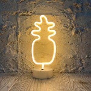 Неоновый светильник ночник Ананас настольная декоративная Neon Decoration Lamp Pineapple желтый