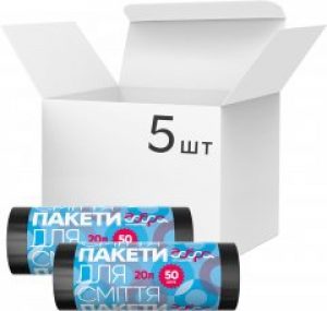 Упаковка пакетов для мусора Добра Господарочка 20 л 5 рулонов по 50 шт Черных (4820086521680)