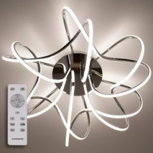 Потолочный светодиодный светильник с пультом ДУ LUMINARIA LIANA MUSE 80W R600 CHROME/OPAL 220V IP20