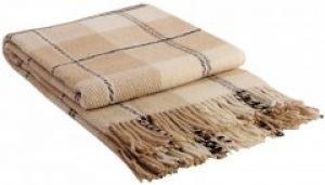 Шерстяной плед Vladi Эльф Бело-Беж-Коричневый №3 Полуторный 140х200