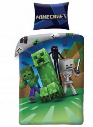 Постельное белье Майнкрафт (наволочка+пододеяльник) лицензия MINECRAFT KILOF TNT STEVE CREEPER 140x200 см