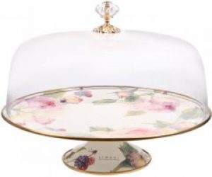 Тортовница эмалированная Lefard Elmani с крышкой на ножке диаметр 30 см (763-007)