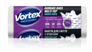 Упаковка пакетов для мусора Vortex с ушками 70х95 90 л 2 шт по 10 пакетов Белых (4823071647051_16121301)