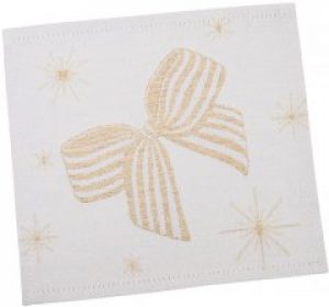 Салфетка-подкладка Limaso под тарелку новогодняя с узорами из золотой люрексовой нити FG02-RUNNER027-17 17x18 см (ROZ6400052593)