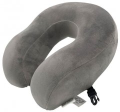 Велюровая дорожная подушка SoundSleep 31x32 см Светло-серая (653590749400)