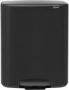 Бак для мусора Brabantia Bo Pedal Bin двухсекционный 2х30 л Черный матовый (211508)