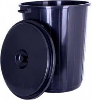 Ведро с крышкой Violet House Баттал 65 л 52х47х44 см Black (0132 Баттал BLACK с/кр.65 л)