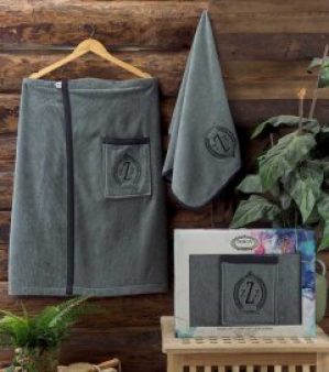 Набор Zeron для сауны мужской 2-х предметный Antrasit