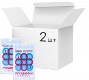 Упаковка перчаток нитриловых Добра Господарочка размер L синих 2 пачки по 10 шт (4820086522335)