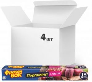 Упаковка пергамента для выпечки в листах Фрекен БОК 4 шт по 15 листов (14401110_14401115)