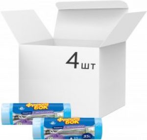 Упаковка пакетов для мусора Фрекен БОК с затяжкой 35 л 4 шт по 15 пакетов Синих (16403500_16403540)