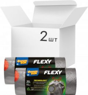 Упаковка пакетов для мусора Фрекен БОК Flexy с затяжкой 35 л 2 пачки по 15 шт (16401874)