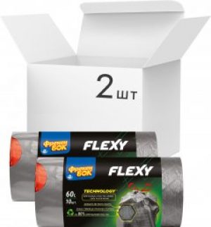 Упаковка пакетов для мусора Фрекен БОК Flexy с затяжкой 60 л 2 пачки по 10 шт (16402174)