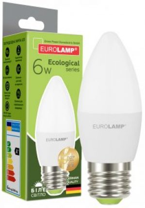 Светодиодная лампа EUROLAMP CL 6W E27 4000K (LED-CL-06274(P))