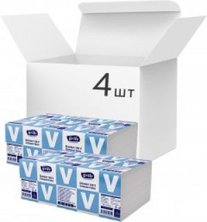 Упаковка листовых полотенец Grite Standart V Compact 2 слоя 4 пачки по 150 листов 210x230 мм (4770023345612)