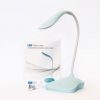Лампа настольная светодиодная аккумуляторная с сенсорным управлением Светло-голубая 6510-В
