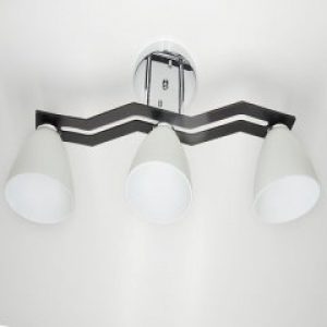 Люстра класична стелева Свет на три плафона чорний/хром 47454/3