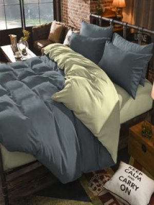 Комплект постельного белья Domikus Микрофибра 145х210 Бежевый с серым (4829900027322)