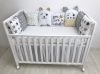 Бортики в детскую кроватку на три стороны Moon Time Котики с сердечками
