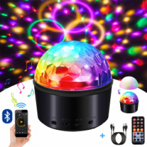Проектор Диско Шар с активно вращающимся светом и накладкой для Ночника + Bluetooth динамиком Disco Ball (Di141S)