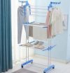 Сушилка для белья Dreamland многофункциональная Складная для одежды и вещей трехуровневая Бело-синяя (EN040820)