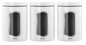 Набор емкостей для хранения Brabantia Window Canister белый 1.4 л х 3 шт (306082)