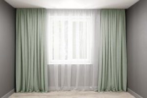 Комплект штор Декорин Микровелюр 150x250 см Серо-зеленых 2 шт (ROZ6400055544)