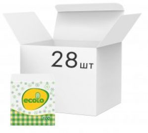 Упаковка салфеток сервировочных Ecolo 1 слой 24х24 см 100 шт Белые 28 пачек (4820202890270)