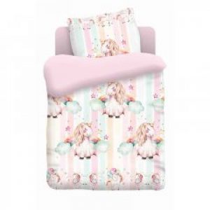 Постельное белье Vpostelke поплин Единорожка Детский 150х100 см Сиреневый