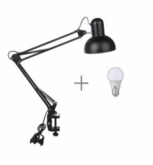 Настольный светильник Feron DE1430 на струбцине черный с LED лампой 10W E27 4200K