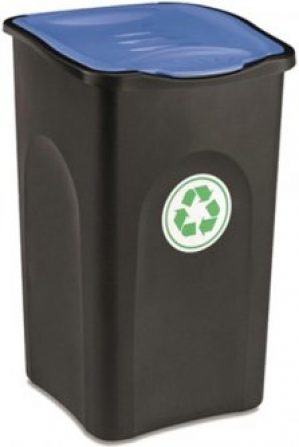 Мусорный бак Stefanplast Ecogreen Bin 50 л Черный с синей крышкой (70652sp)